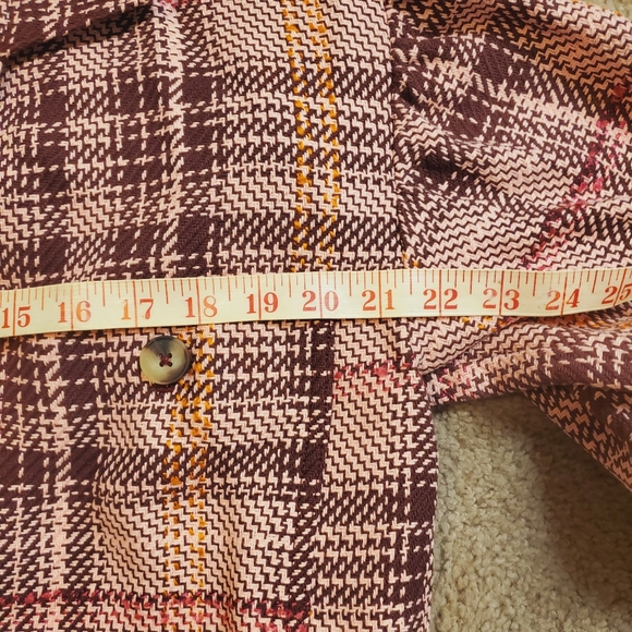 Anthropologie burgendy plaod jacket S - Picture 7 of 8